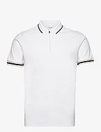 SLHSLIM-TOULOUSE DETAIL SS POLO NOOS - BRIGHT WHITE
