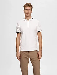 Selected Homme - SLHSLIM-TOULOUSE DETAIL SS POLO NOOS - lyhythihaiset - bright white - 4
