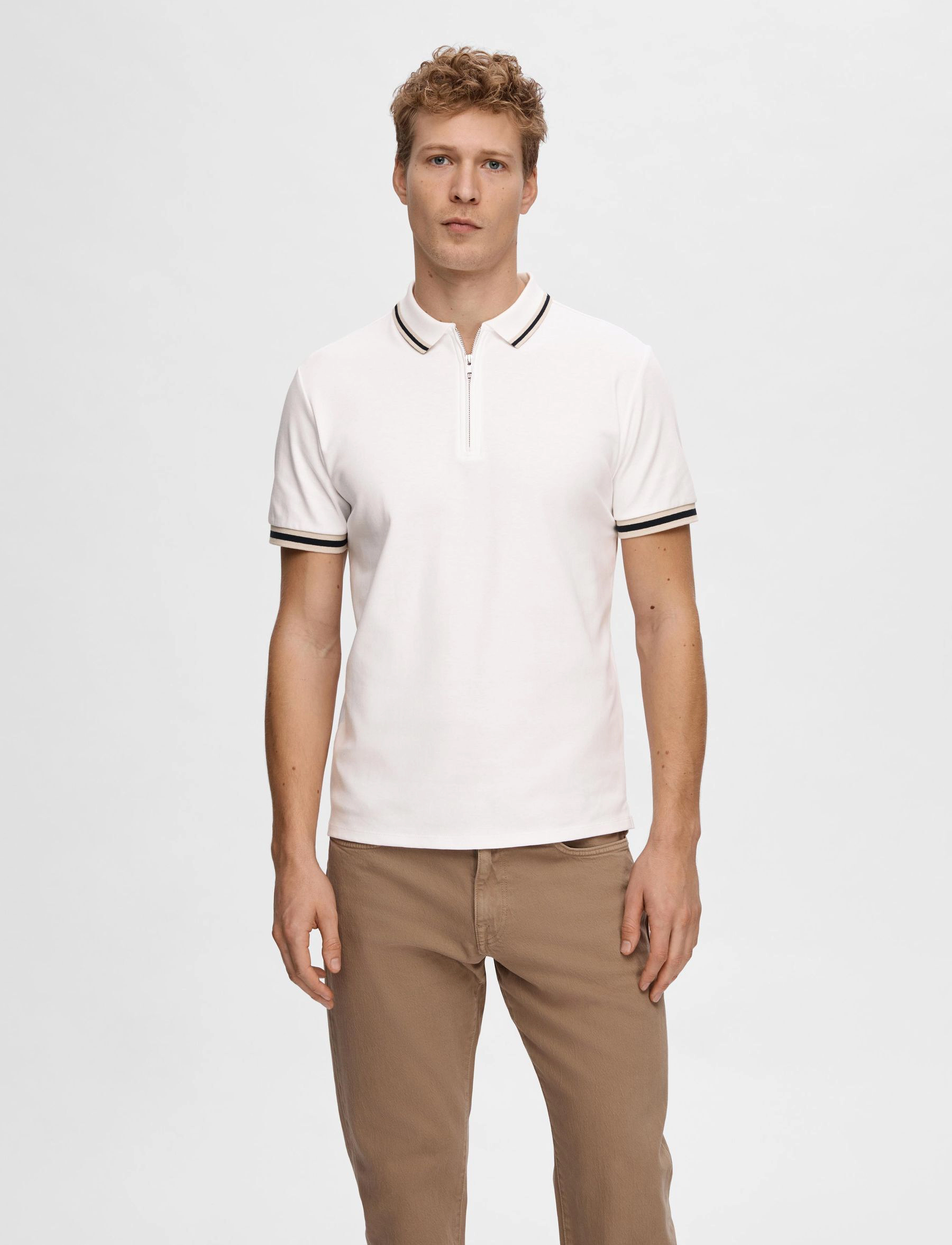 Selected - SLHSLIM-TOULOUSE DETAIL SS POLO NOOS - bright white - 5
