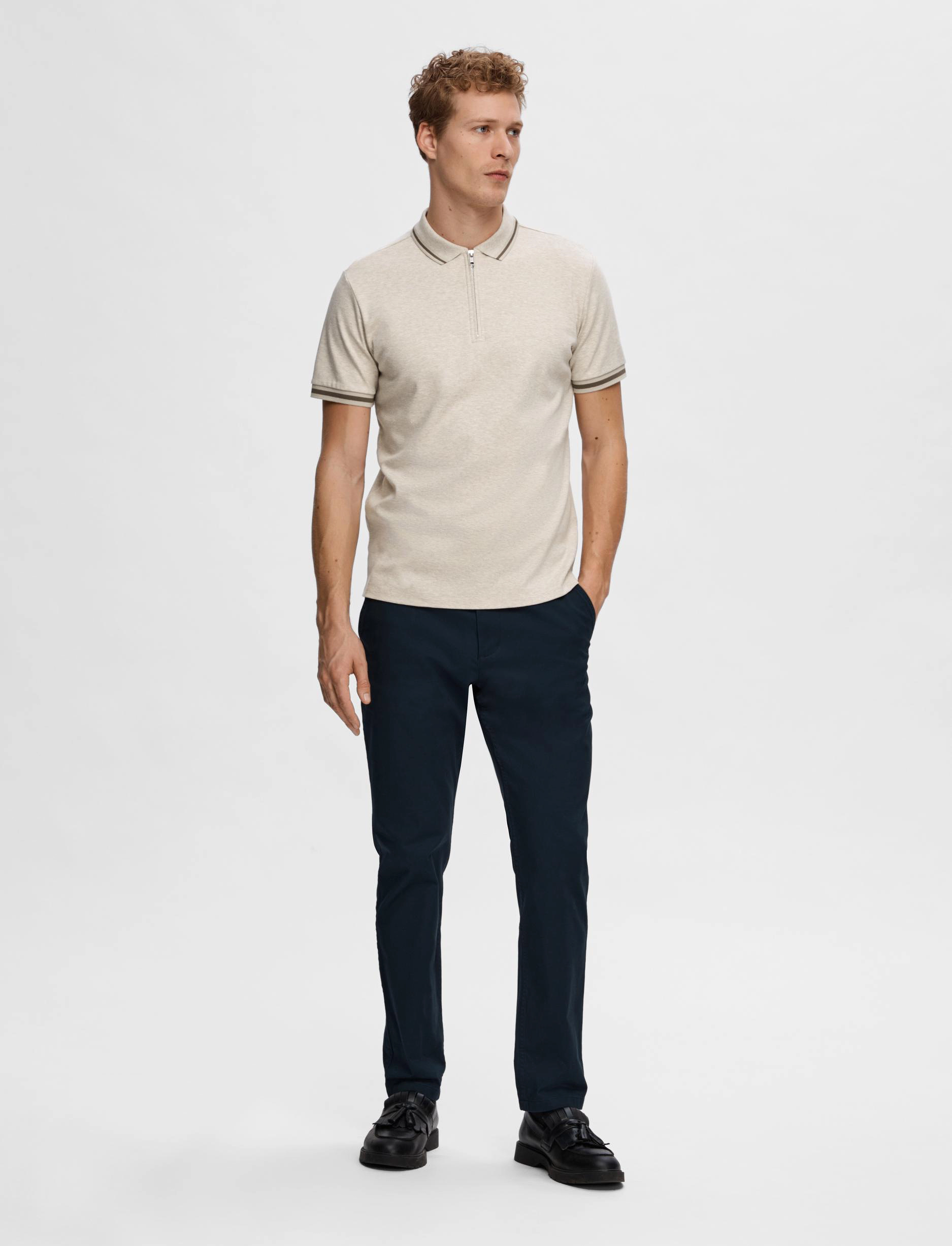 Selected - SLHSLIM-TOULOUSE DETAIL SS POLO NOOS - pure cashmere - 4