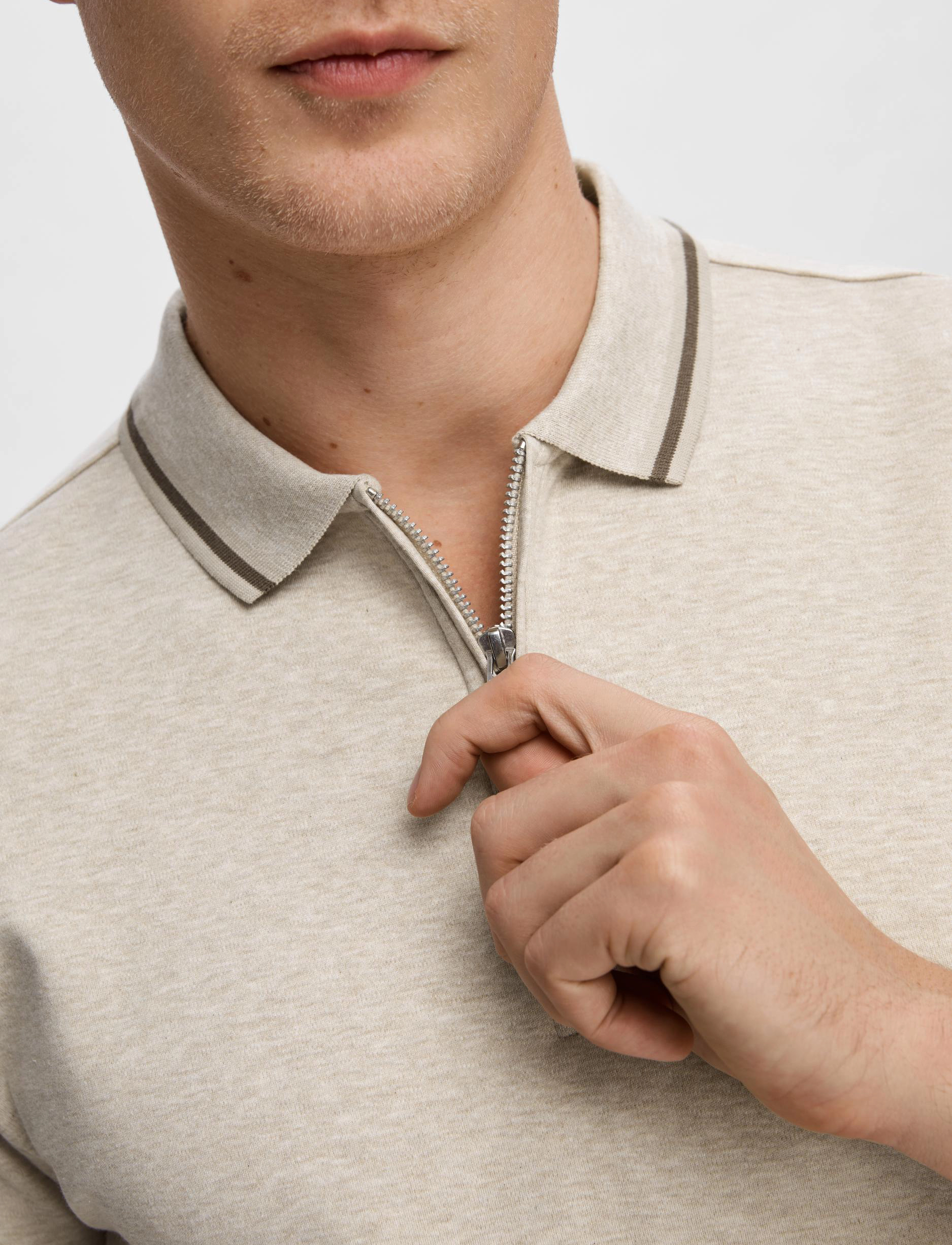 Selected - SLHSLIM-TOULOUSE DETAIL SS POLO NOOS - pure cashmere - 5