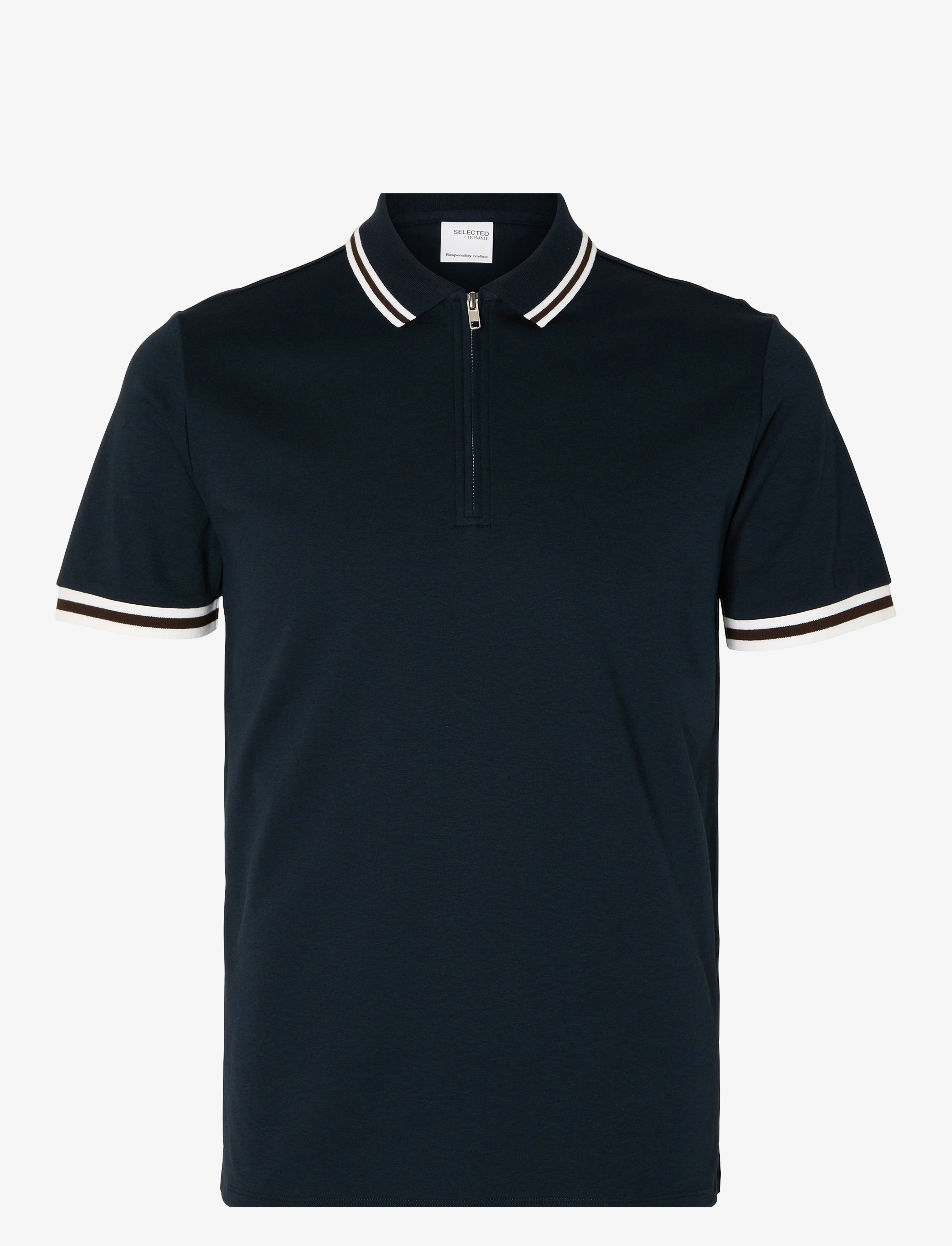 Selected - SLHSLIM-TOULOUSE DETAIL SS POLO NOOS - sky captain - 1