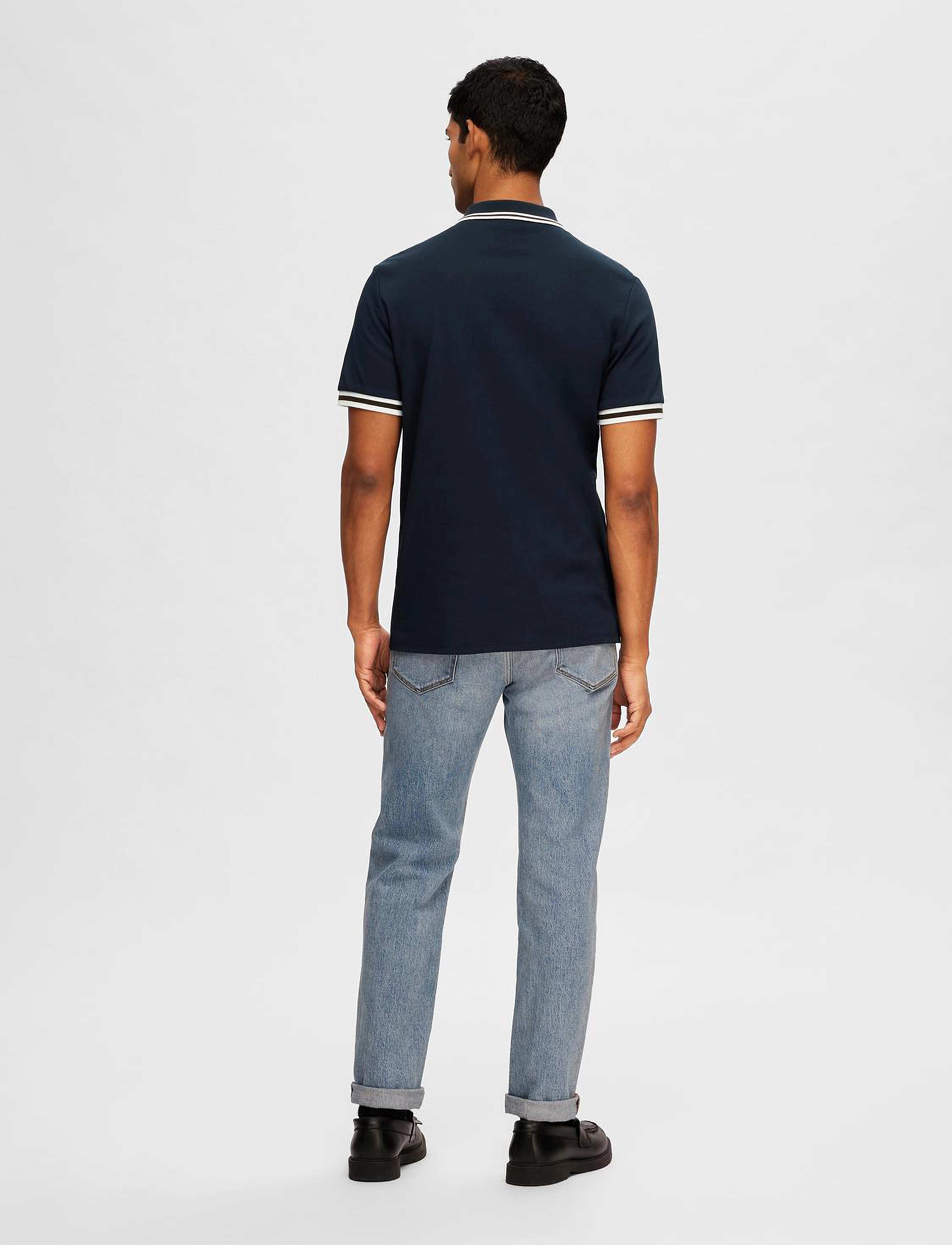 Selected - SLHSLIM-TOULOUSE DETAIL SS POLO NOOS - sky captain - 3