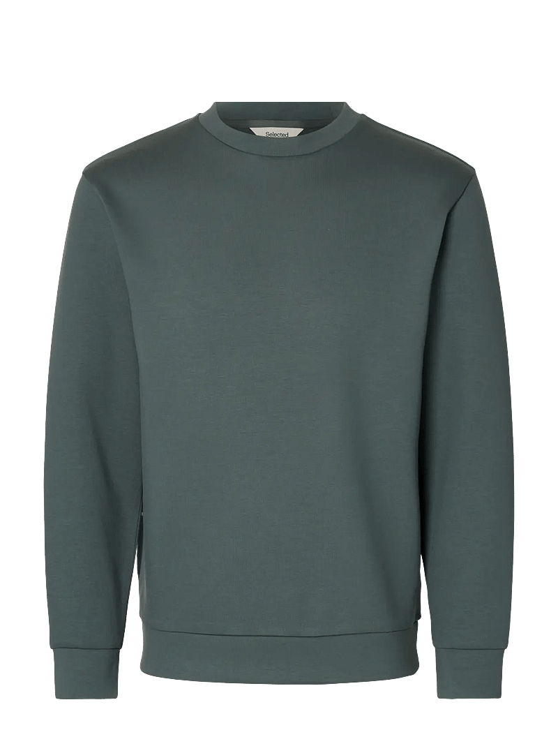 Selected - SLMEMANUEL SOFT CREW NECK SWEAT NOOS - shop efter anledning - balsam green - 1
