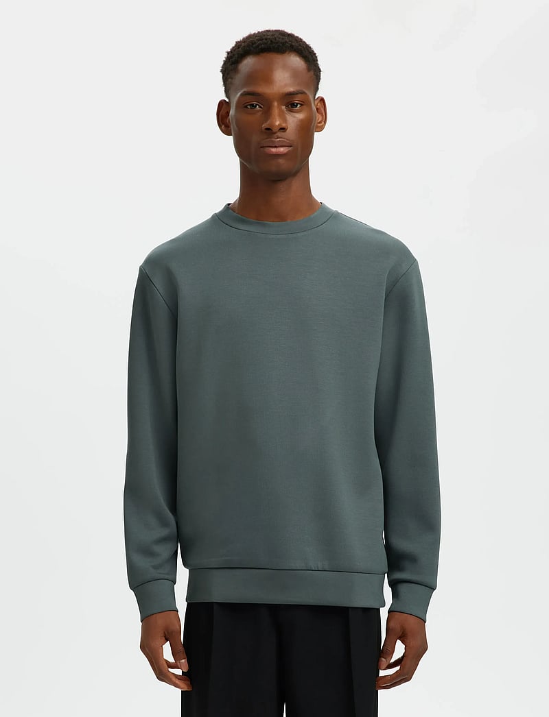 Selected - SLMEMANUEL SOFT CREW NECK SWEAT NOOS - shop efter anledning - balsam green - 0