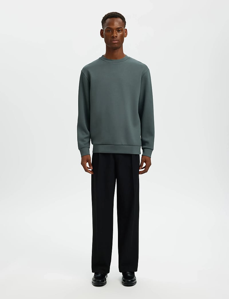 Selected - SLMEMANUEL SOFT CREW NECK SWEAT NOOS - shop efter anledning - balsam green - 3