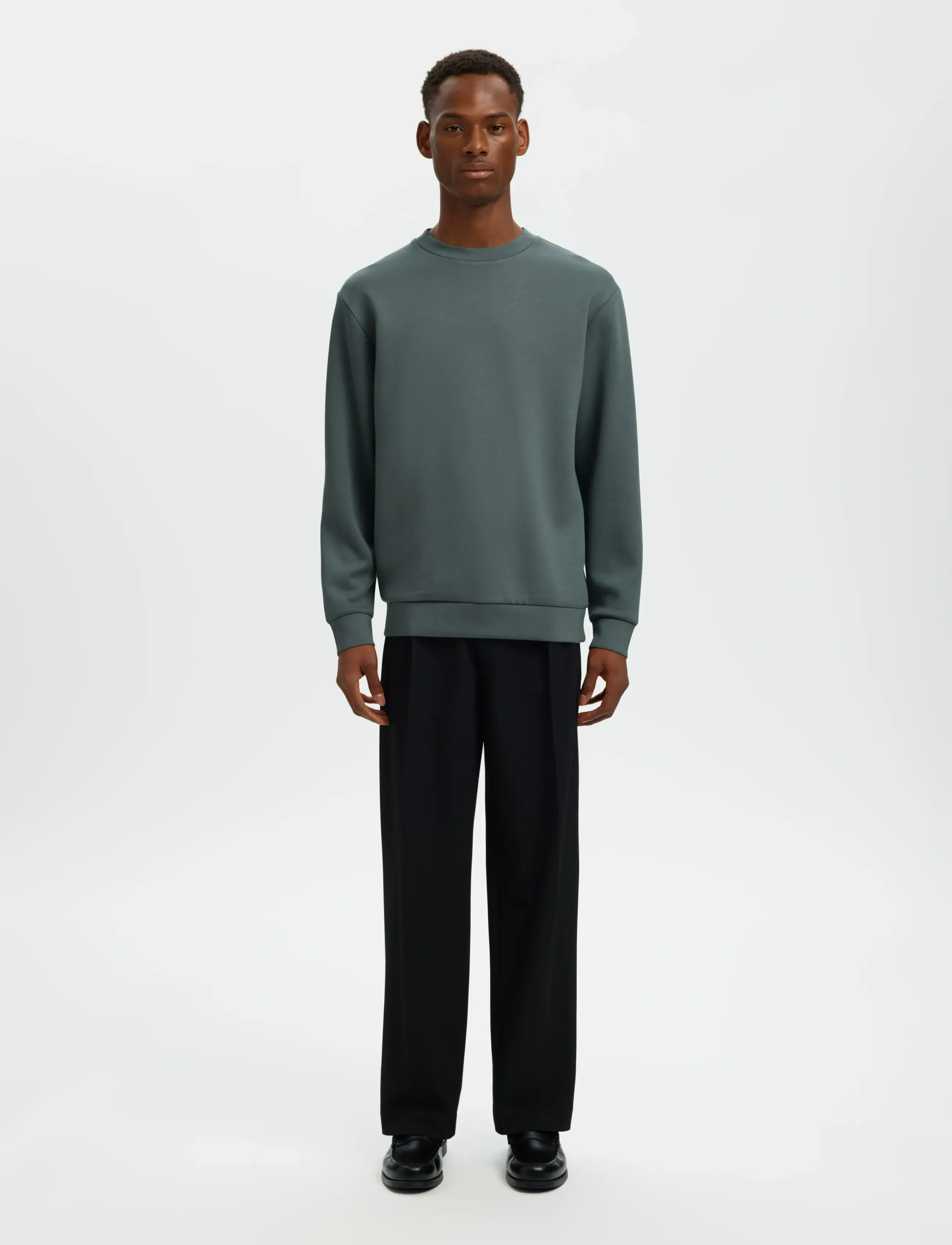 Selected - SLHEMANUEL SOFT CREW NECK SWEAT NOOS - nach anlass kaufen - balsam green - 3
