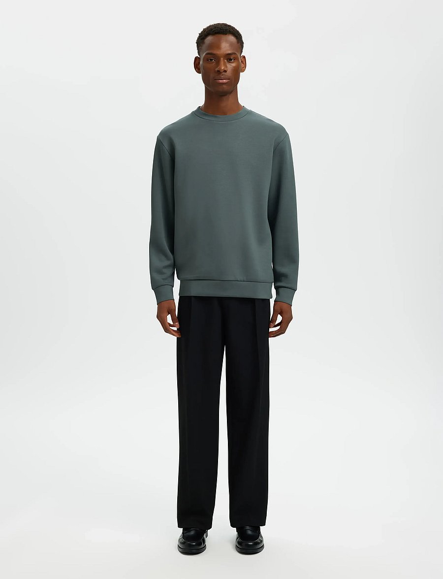 Selected - SLHEMANUEL SOFT CREW NECK SWEAT NOOS - nach anlass kaufen - balsam green - 3