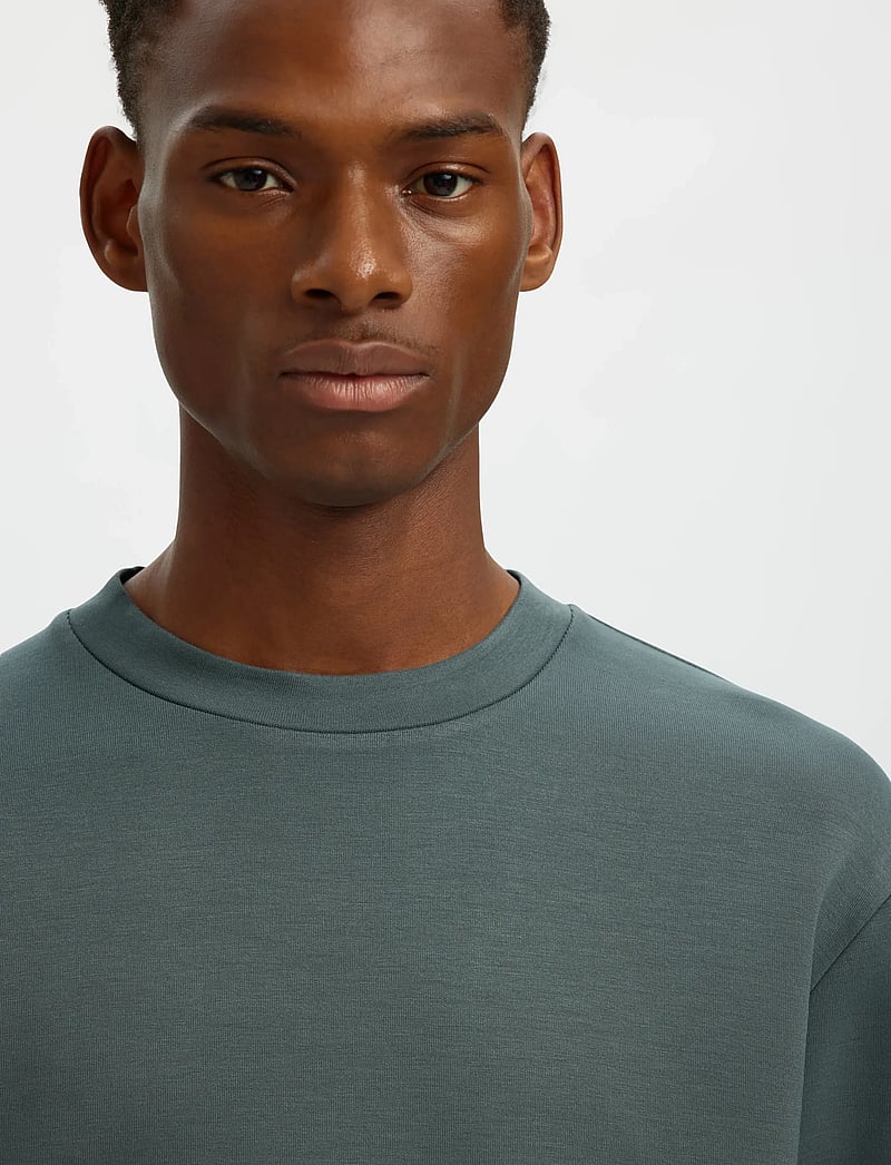 Selected - SLMEMANUEL SOFT CREW NECK SWEAT NOOS - shop efter anledning - balsam green - 4