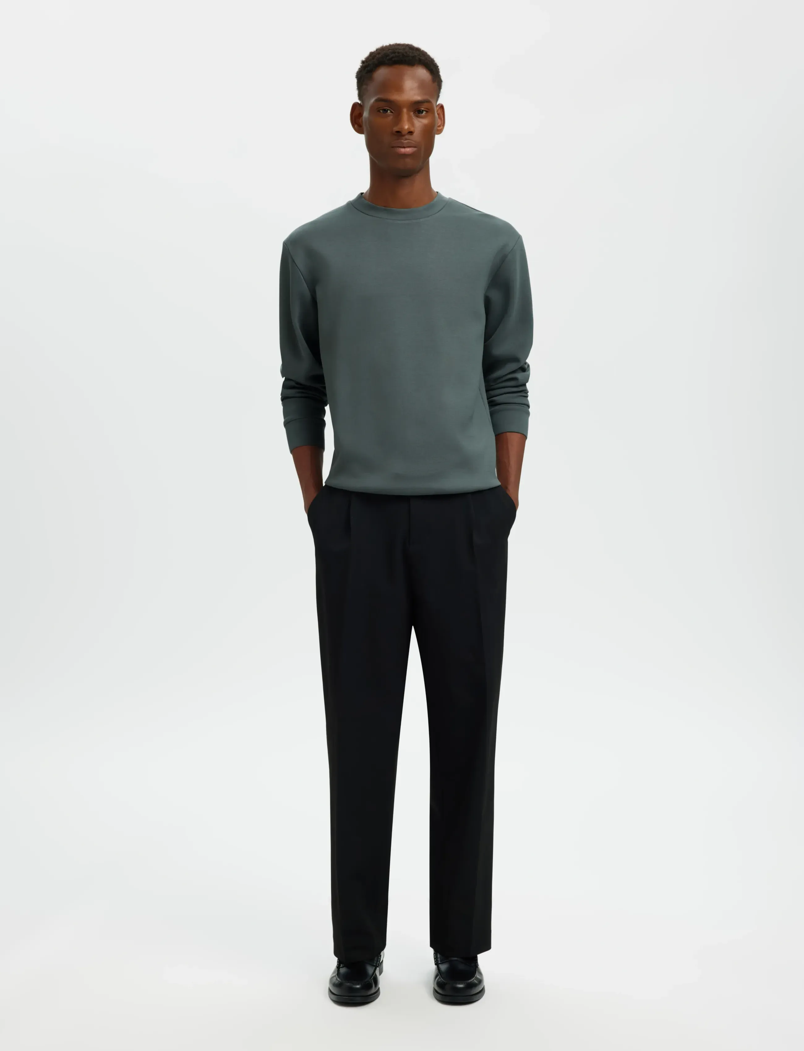 Selected - SLHEMANUEL SOFT CREW NECK SWEAT NOOS - nach anlass kaufen - balsam green - 5