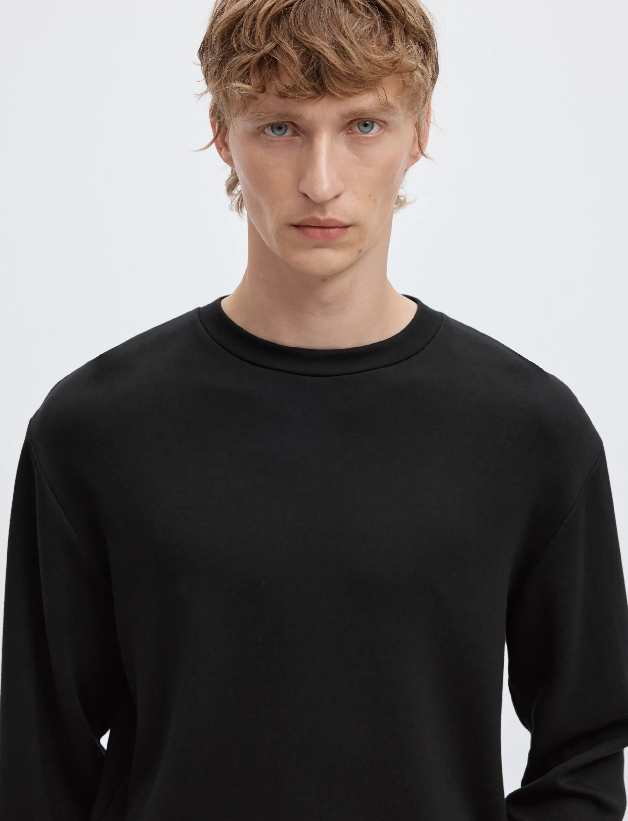 Selected - SLMEMANUEL SOFT CREW NECK SWEAT NOOS - shoppa efter tillfälle - black - 5