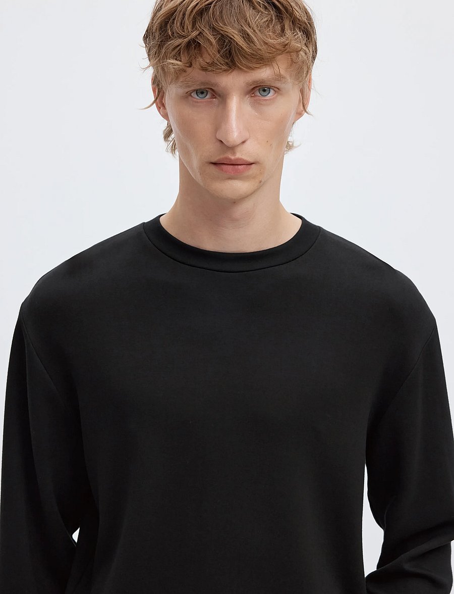 Selected - SLMEMANUEL SOFT CREW NECK SWEAT NOOS - shoppa efter tillfälle - black - 5
