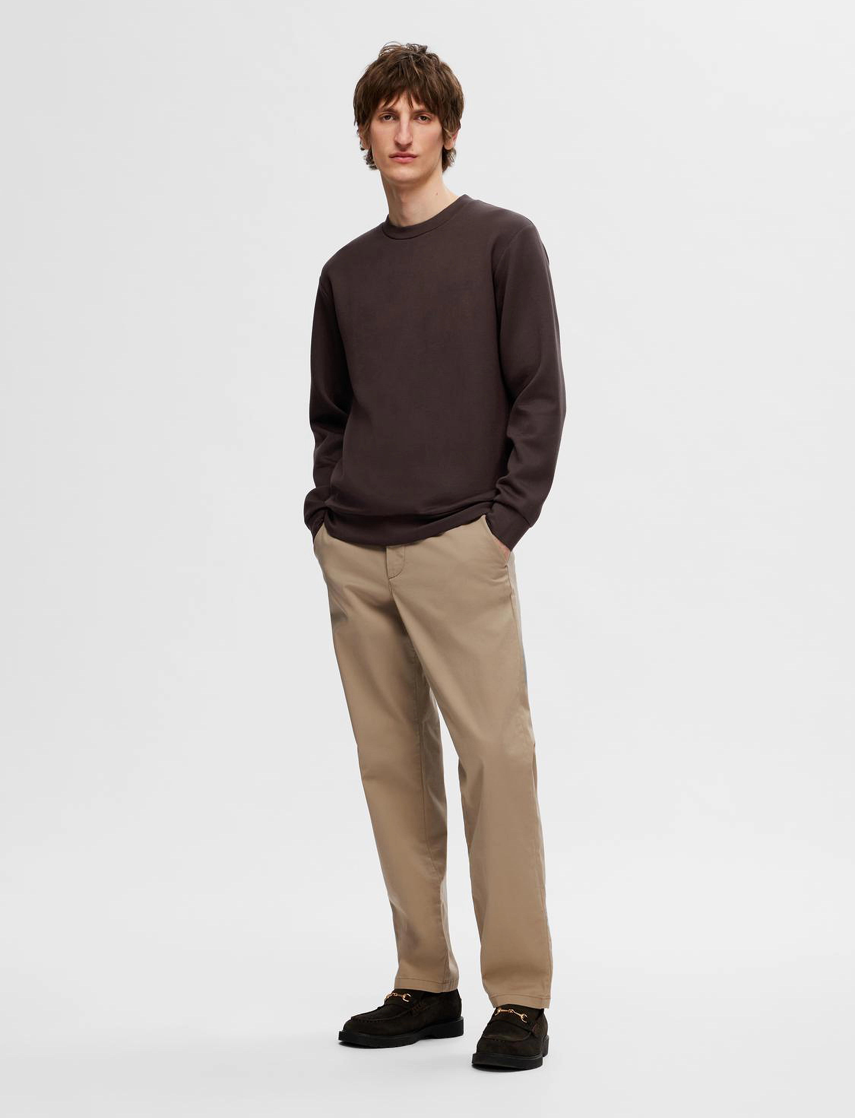 Selected - SLHEMANUEL SOFT CREW NECK SWEAT NOOS - prekės kiekvienai progai - chocolate torte - 4