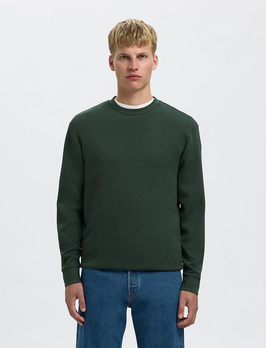Selected - SLHEMANUEL SOFT CREW NECK SWEAT NOOS - osta olukorra järgi - deep forest - 0