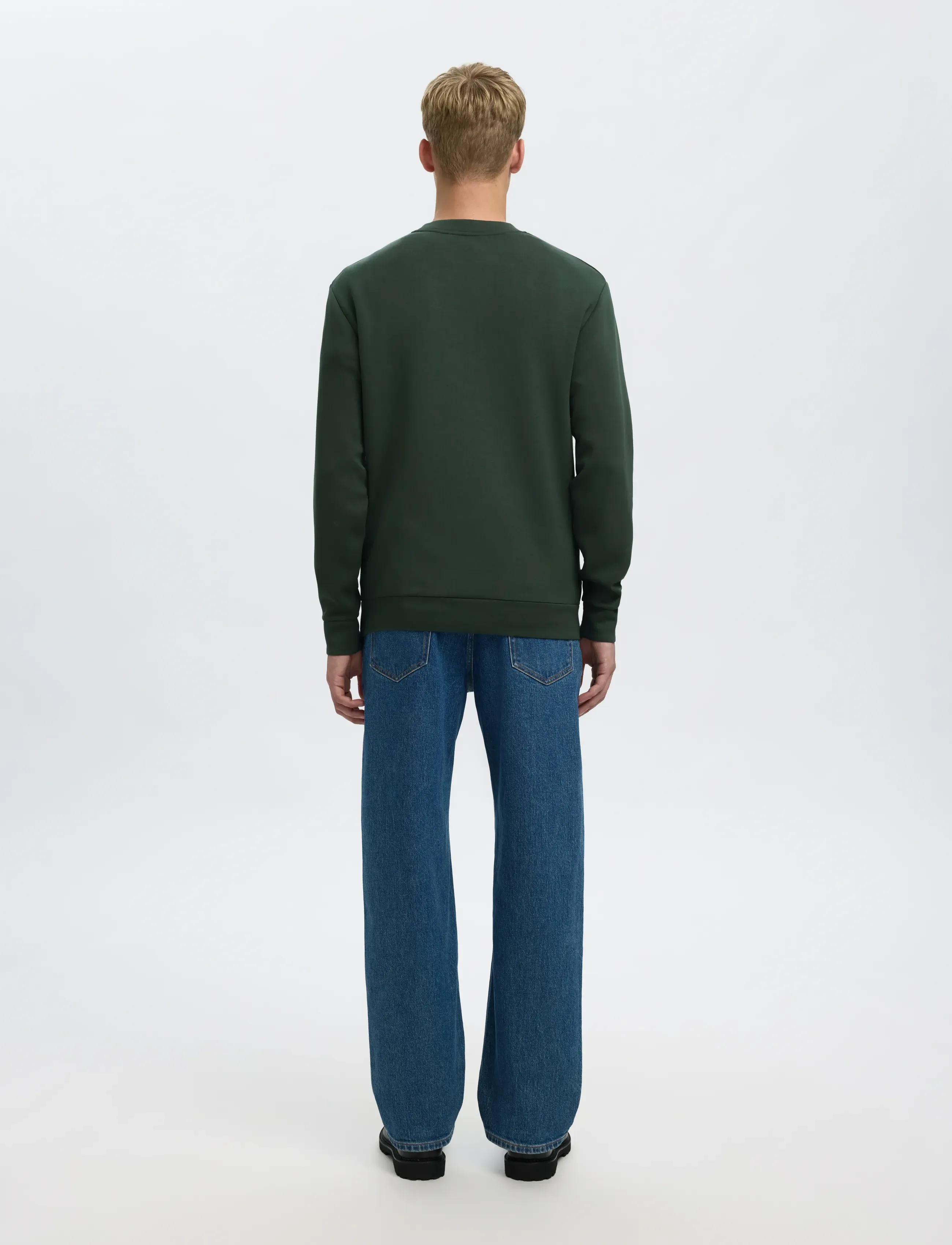 Selected - SLHEMANUEL SOFT CREW NECK SWEAT NOOS - osta olukorra järgi - deep forest - 3