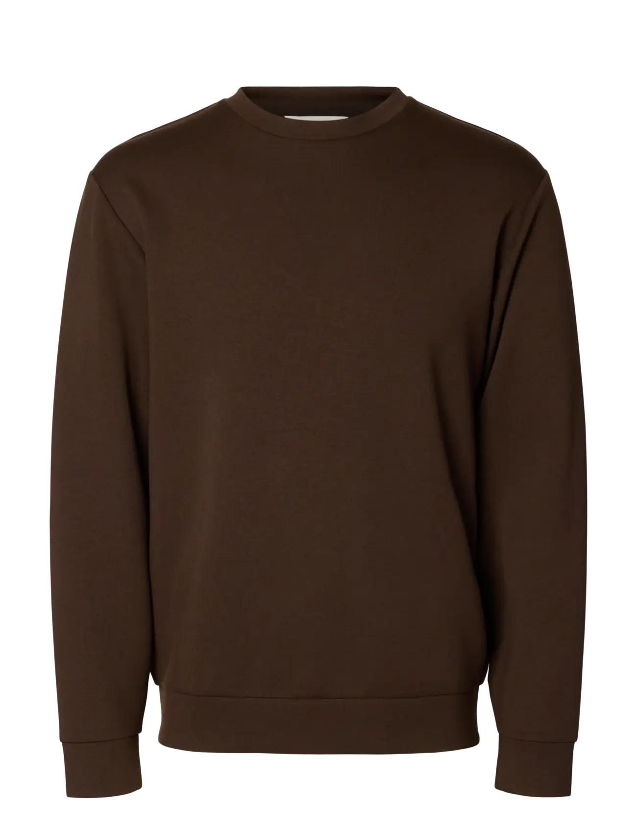 Selected SLMEMANUEL SOFT CREW NECK SWEAT NOOS - Sweatshirts & hættetrøjer - DEMITASSE / brown