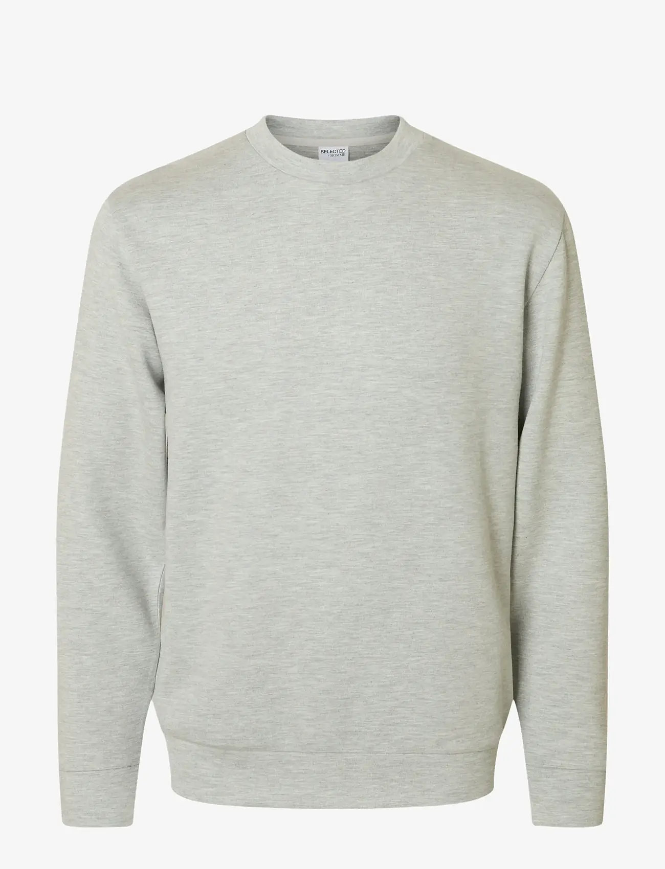 Selected - SLMEMANUEL SOFT CREW NECK SWEAT NOOS - kollektioner - light grey melange - 1