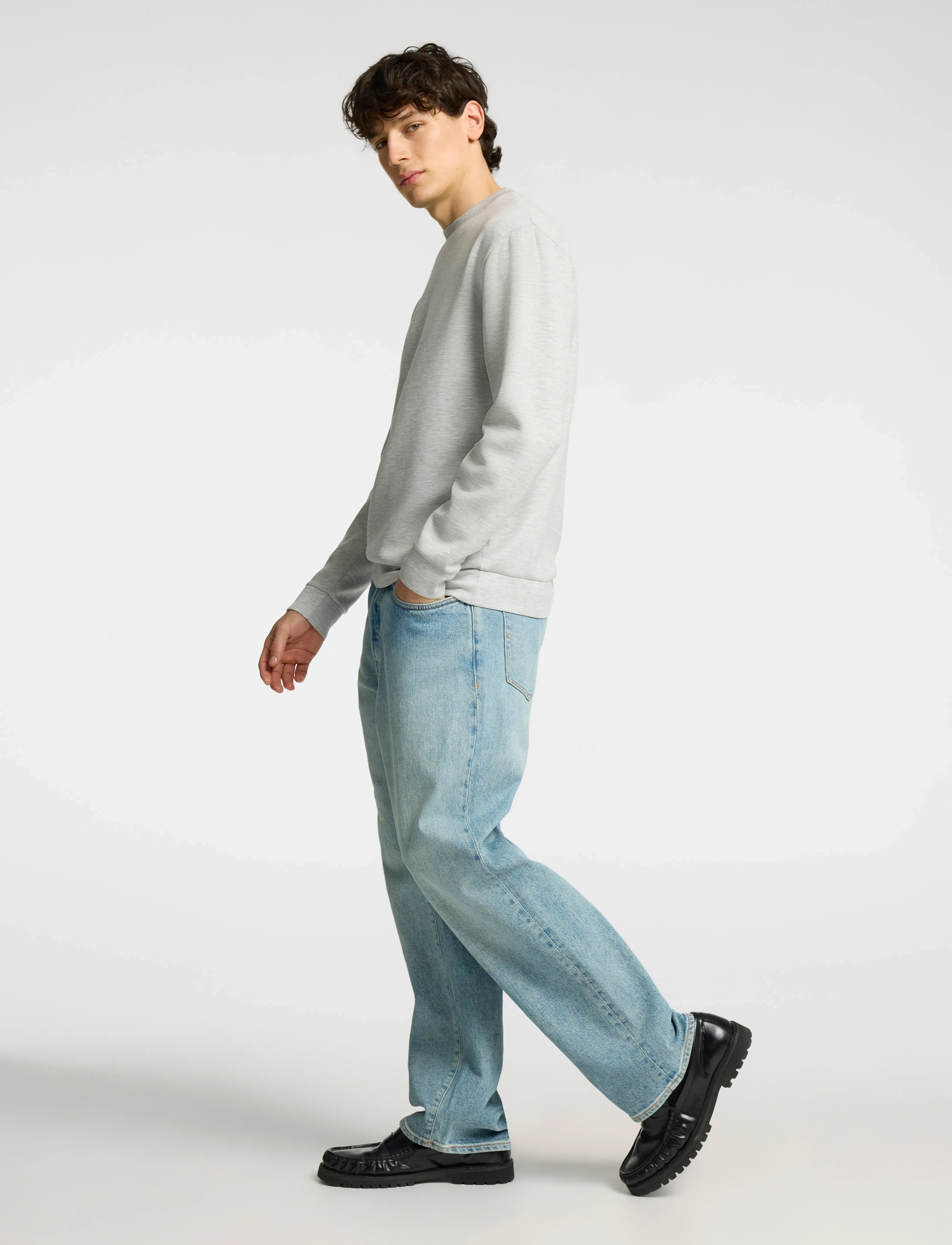 Selected - SLMEMANUEL SOFT CREW NECK SWEAT NOOS - shop efter anledning - light grey melange - 3