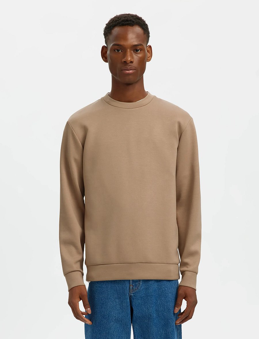 Selected - SLMEMANUEL SOFT CREW NECK SWEAT NOOS - osta olukorra järgi - savannah tan - 0
