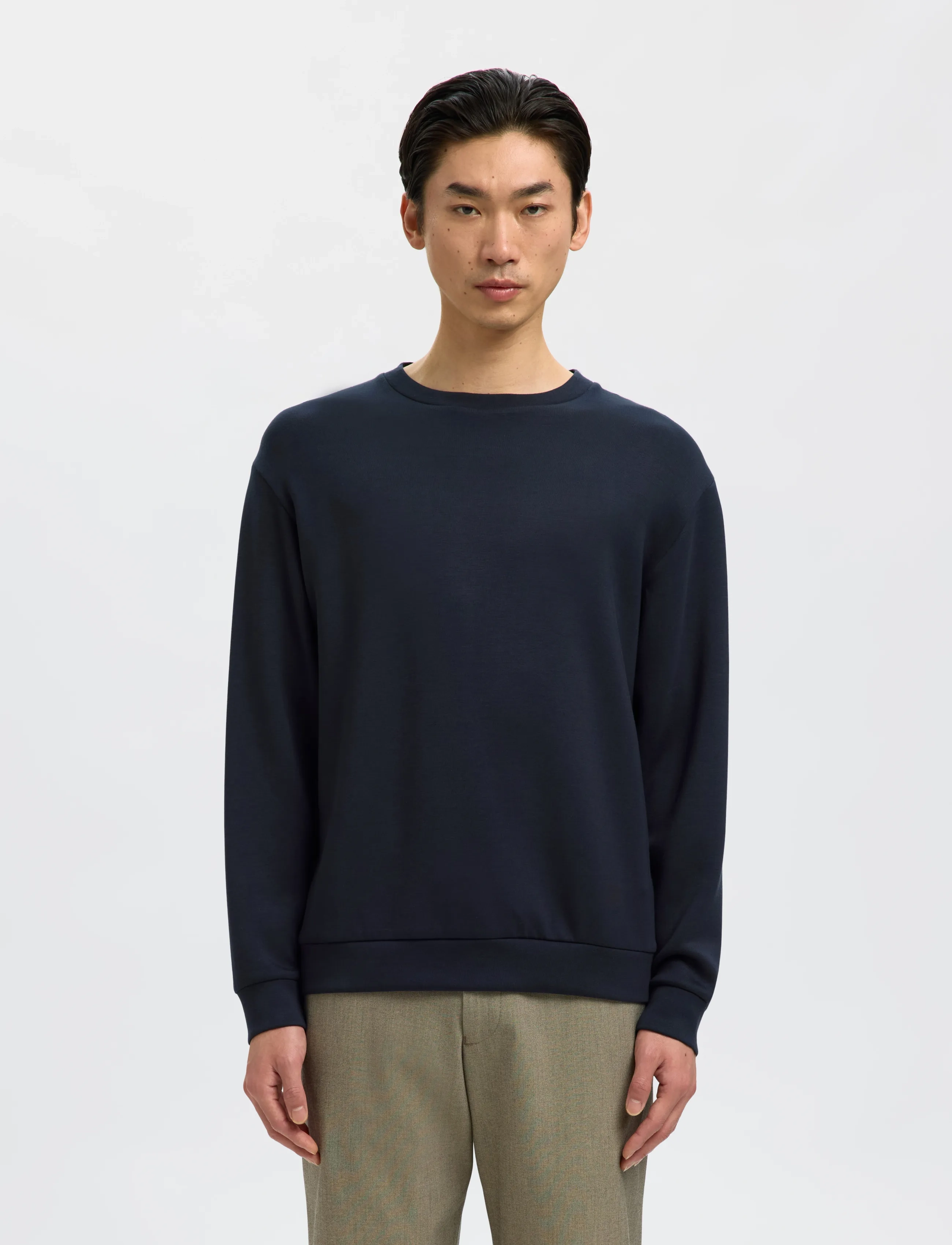 Selected SLHEMANUEL SOFT CREW NECK SWEAT NOOS - Tøj - SKY CAPTAIN / navy