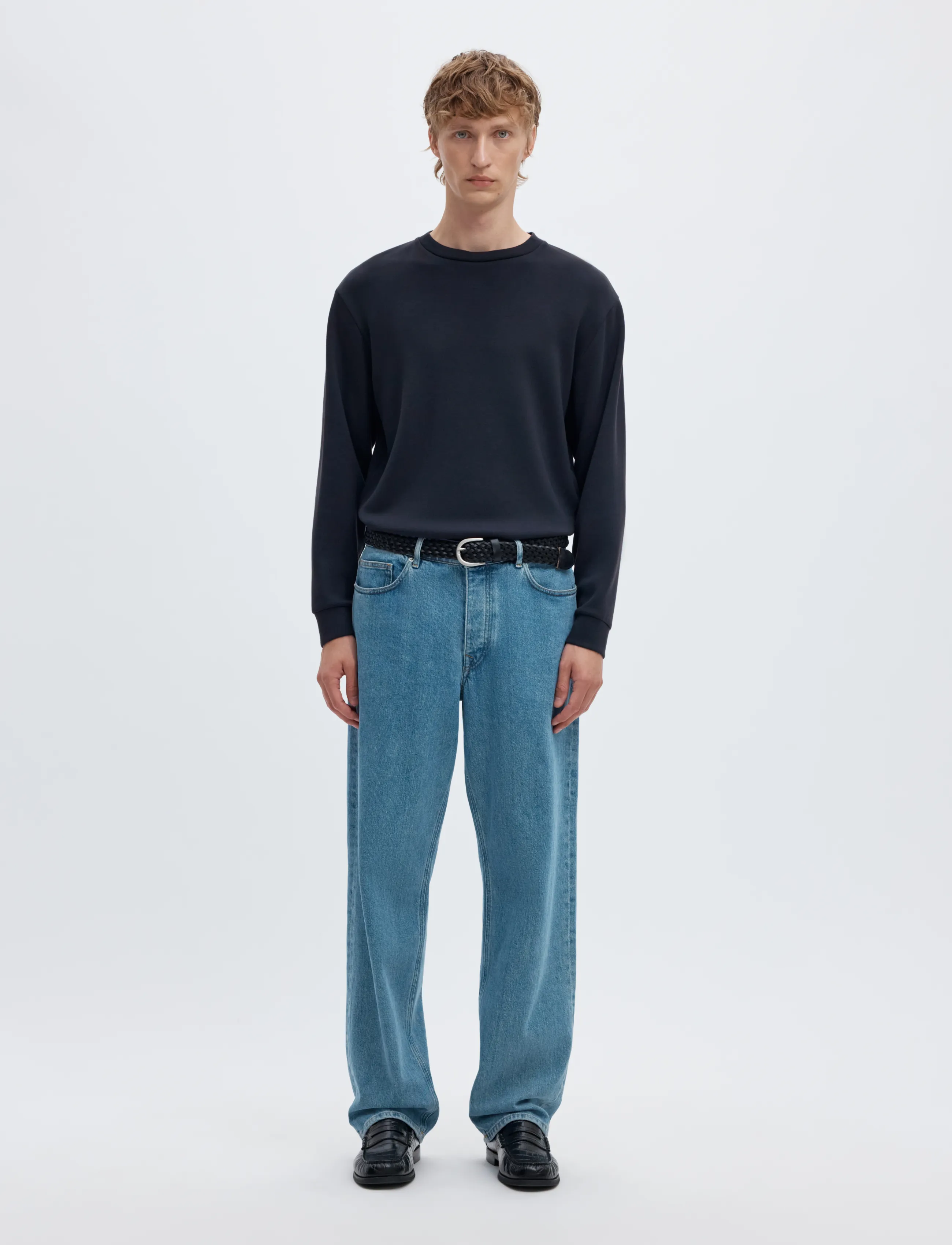 Selected - SLMEMANUEL SOFT CREW NECK SWEAT NOOS - shoppa efter tillfälle - sky captain - 4
