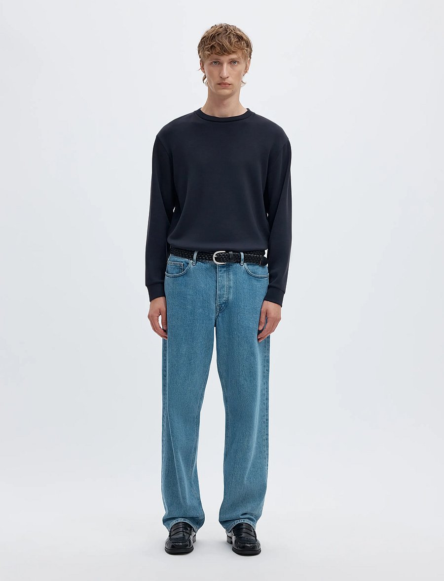 Selected - SLMEMANUEL SOFT CREW NECK SWEAT NOOS - shoppa efter tillfälle - sky captain - 4