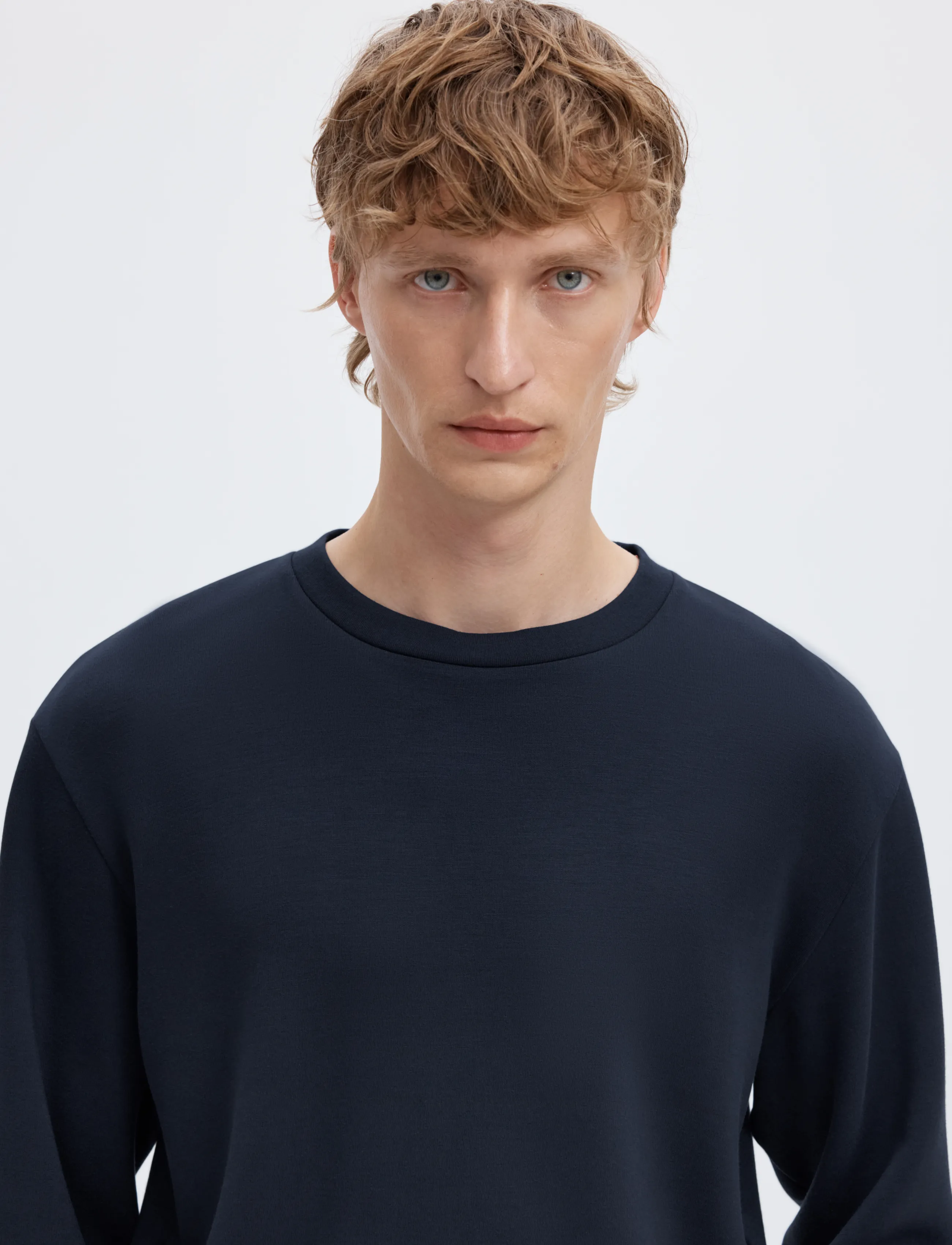 Selected - SLMEMANUEL SOFT CREW NECK SWEAT NOOS - shoppa efter tillfälle - sky captain - 5