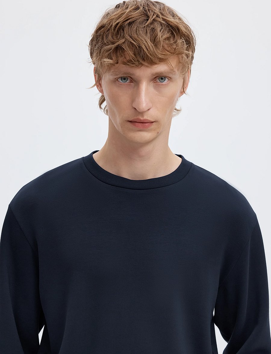 Selected - SLMEMANUEL SOFT CREW NECK SWEAT NOOS - shoppa efter tillfälle - sky captain - 5