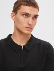Selected Homme - SLHFLORENCE SS KNIT ZIP POLO EX - heren - black - 4
