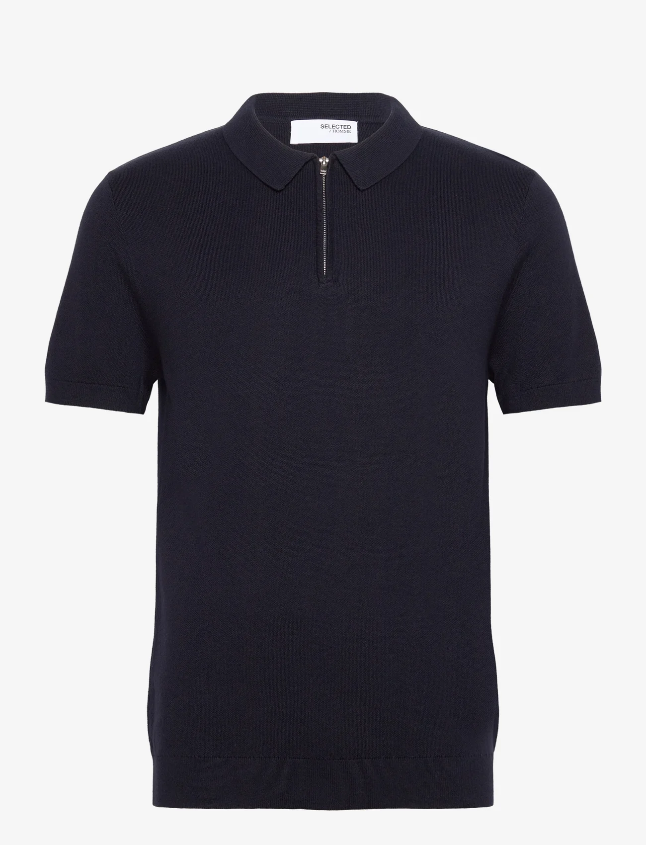 Selected Homme - SLHFLORENCE SS KNIT ZIP POLO EX - men - dark sapphire - 0