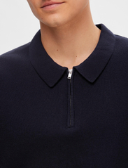 Selected Homme - SLHFLORENCE SS KNIT ZIP POLO EX - men - dark sapphire - 6