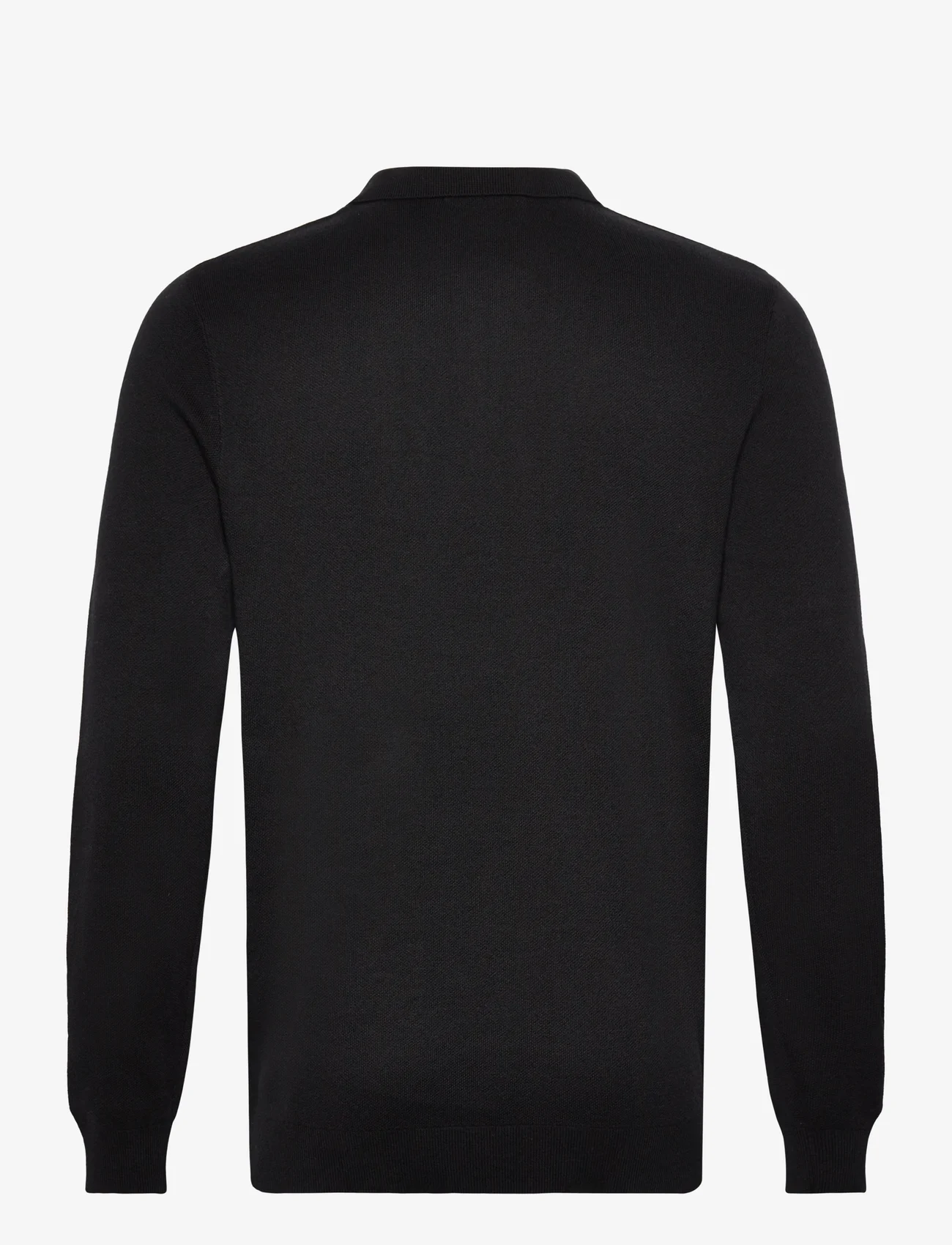 Selected Homme - SLHFLORENCE LS KNIT ZIP POLO EX - strikkede poloer - black - 1