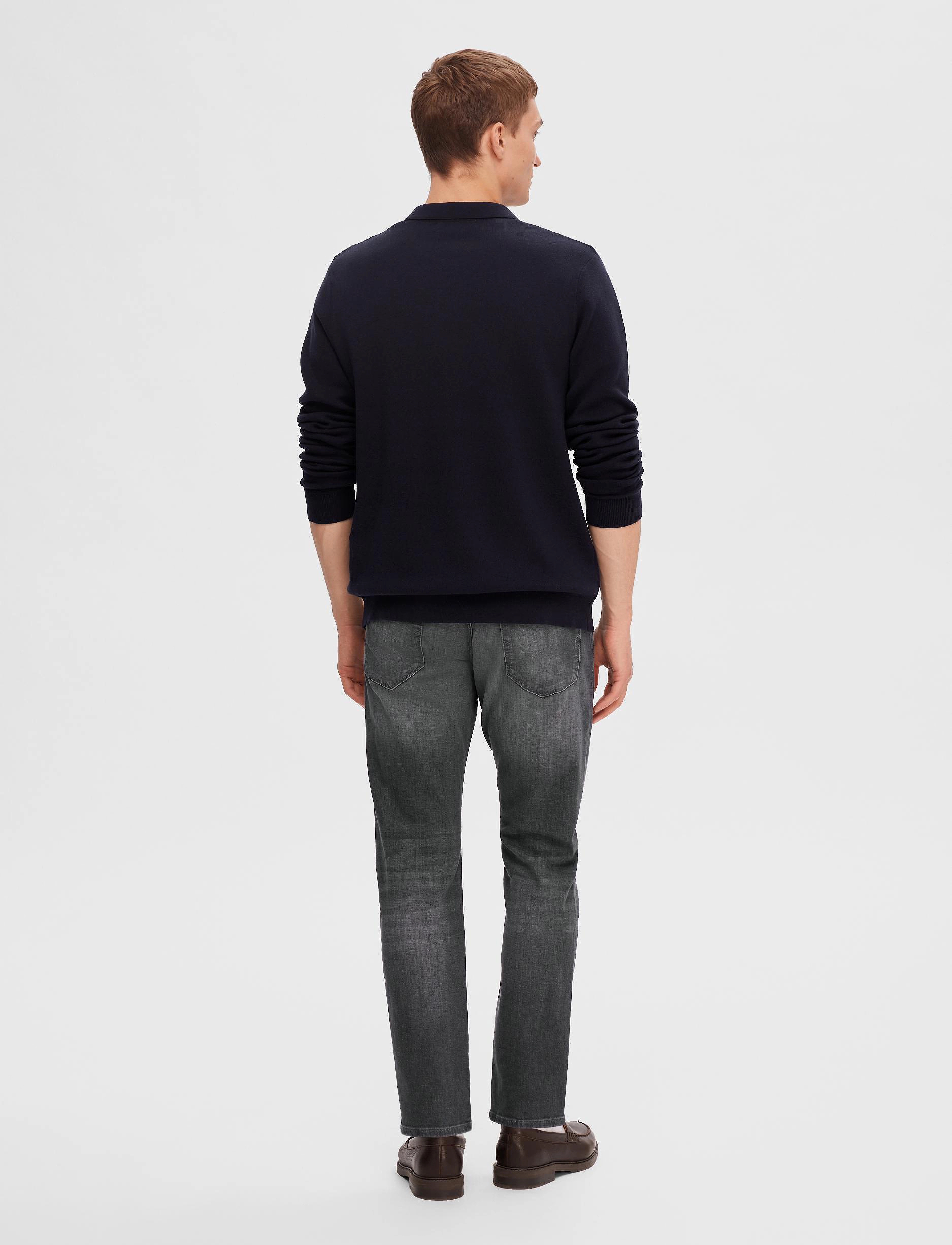 Selected - SLHFLORENCE LS KNIT ZIP POLO EX - dark sapphire - 2