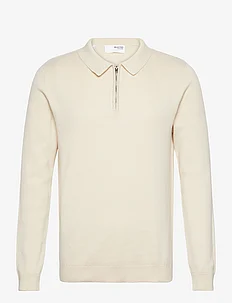 SLHFLORENCE LS KNIT ZIP POLO EX, Selected Homme