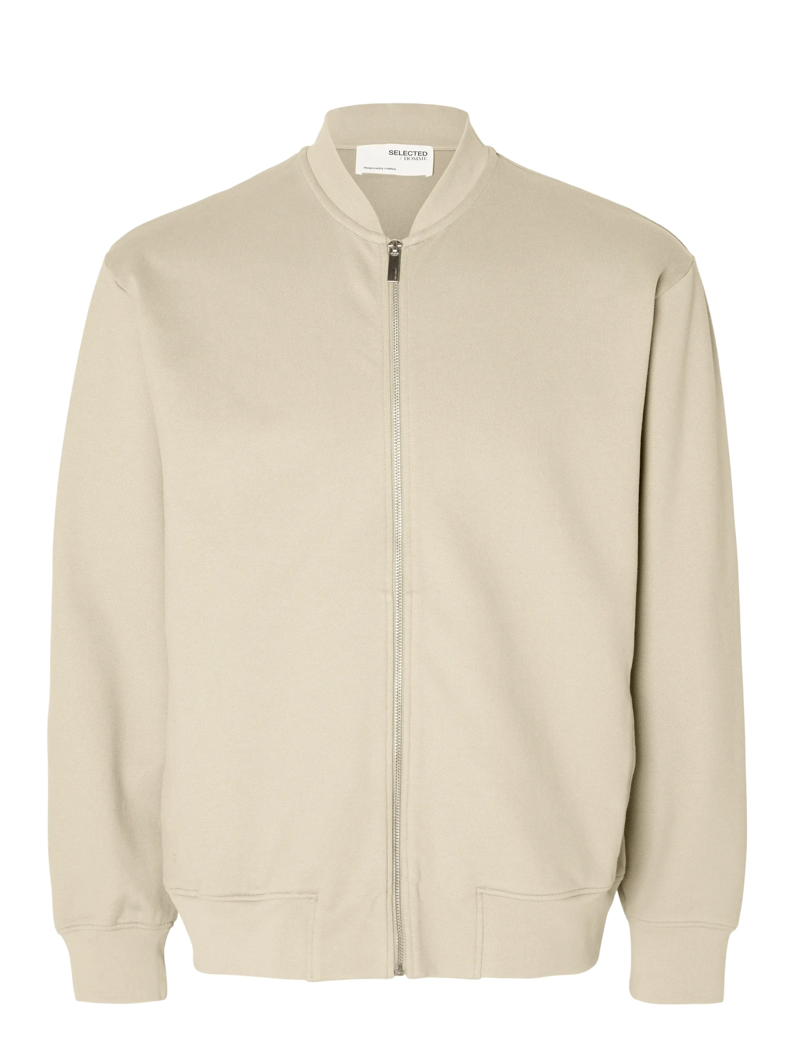 SELECTED Slhmack Sweat Bomber Ls Noos Beige - M - Herren