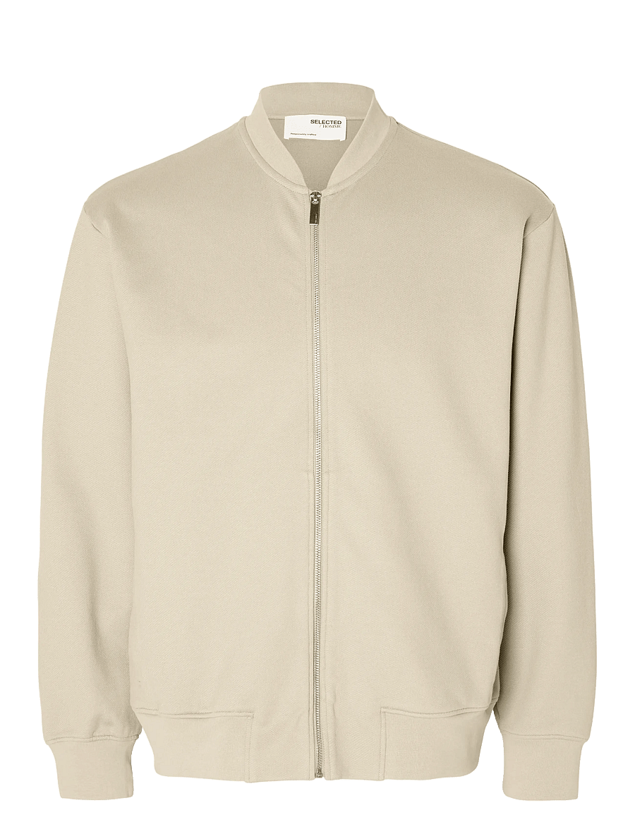 Selected - SLHMACK SWEAT BOMBER LS NOOS - frühlingsjacken - oatmeal - 1