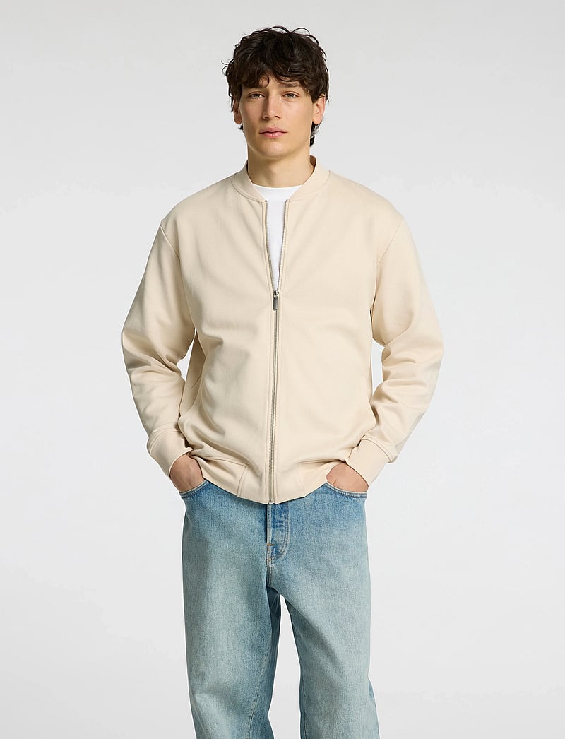 Selected - SLHMACK SWEAT BOMBER LS NOOS - kevadjoped - oatmeal - 0