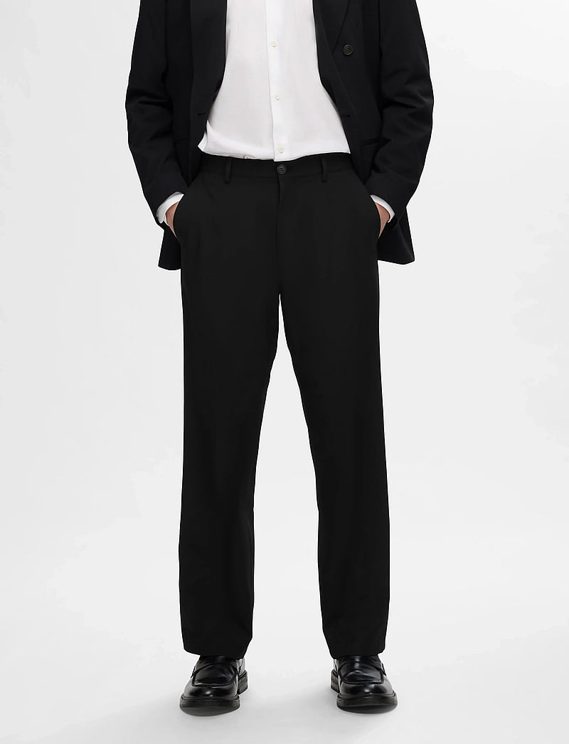 Selected - SLHLOOSE-LIAM 220 TRS EX - anzugshosen - black - 0