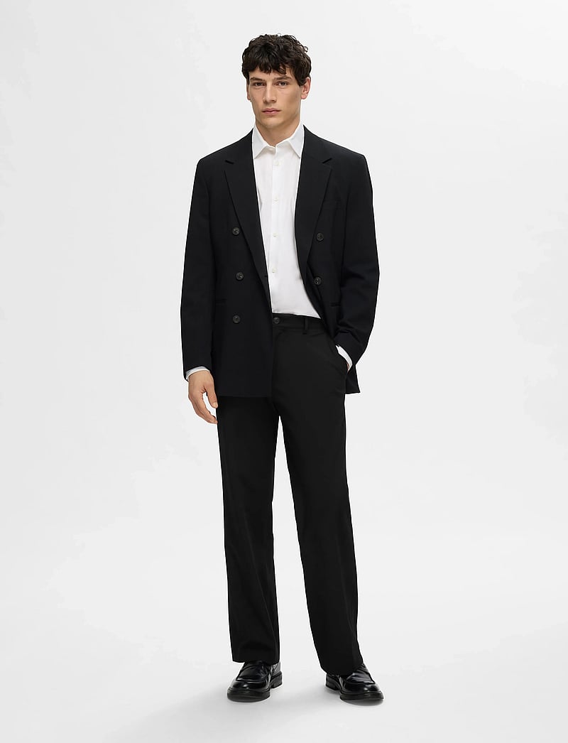 Selected - SLHLOOSE-LIAM 220 TRS EX - anzugshosen - black - 4