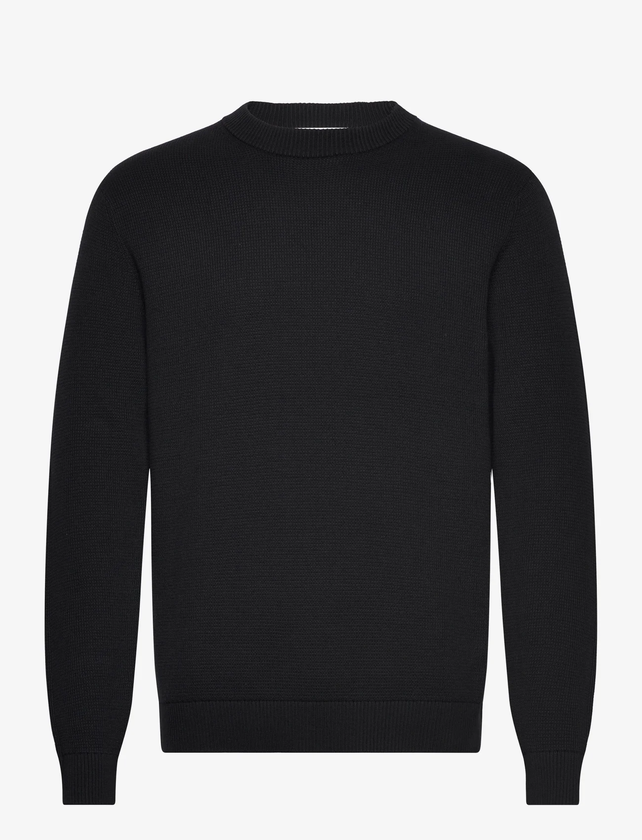 Selected Homme - SLHDANE LS KNIT STRUCTURE CREW NECK NOOS - knitted round necks - black - 0