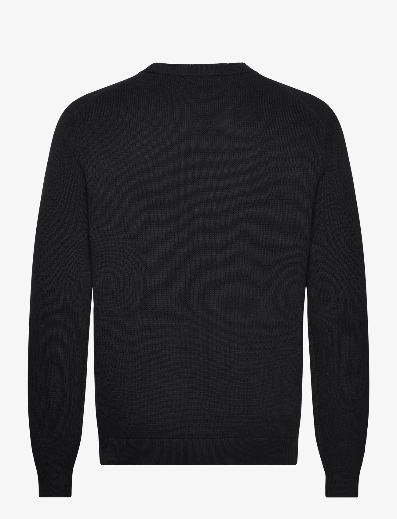 Selected Homme - SLHDANE LS KNIT STRUCTURE CREW NECK NOOS - knitted round necks - black - 1