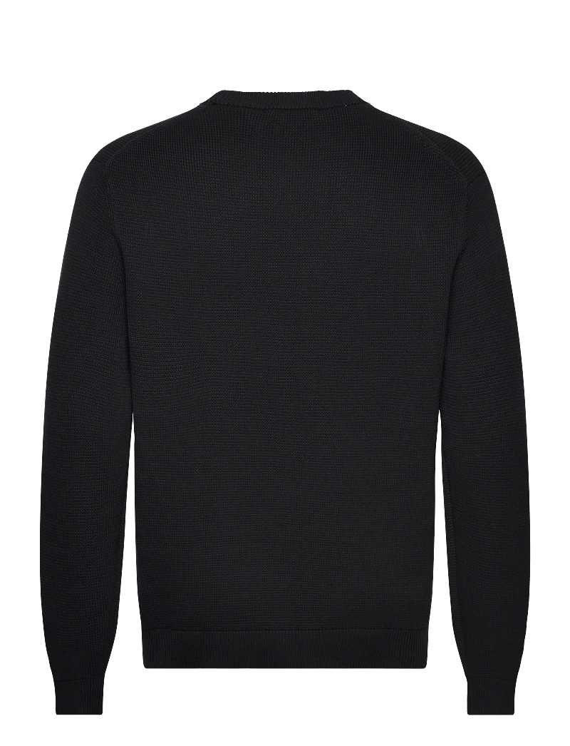 Selected - SLMDANE LS KNIT STRUCTURE CREW NECK NOOS - rund hals - black - 2