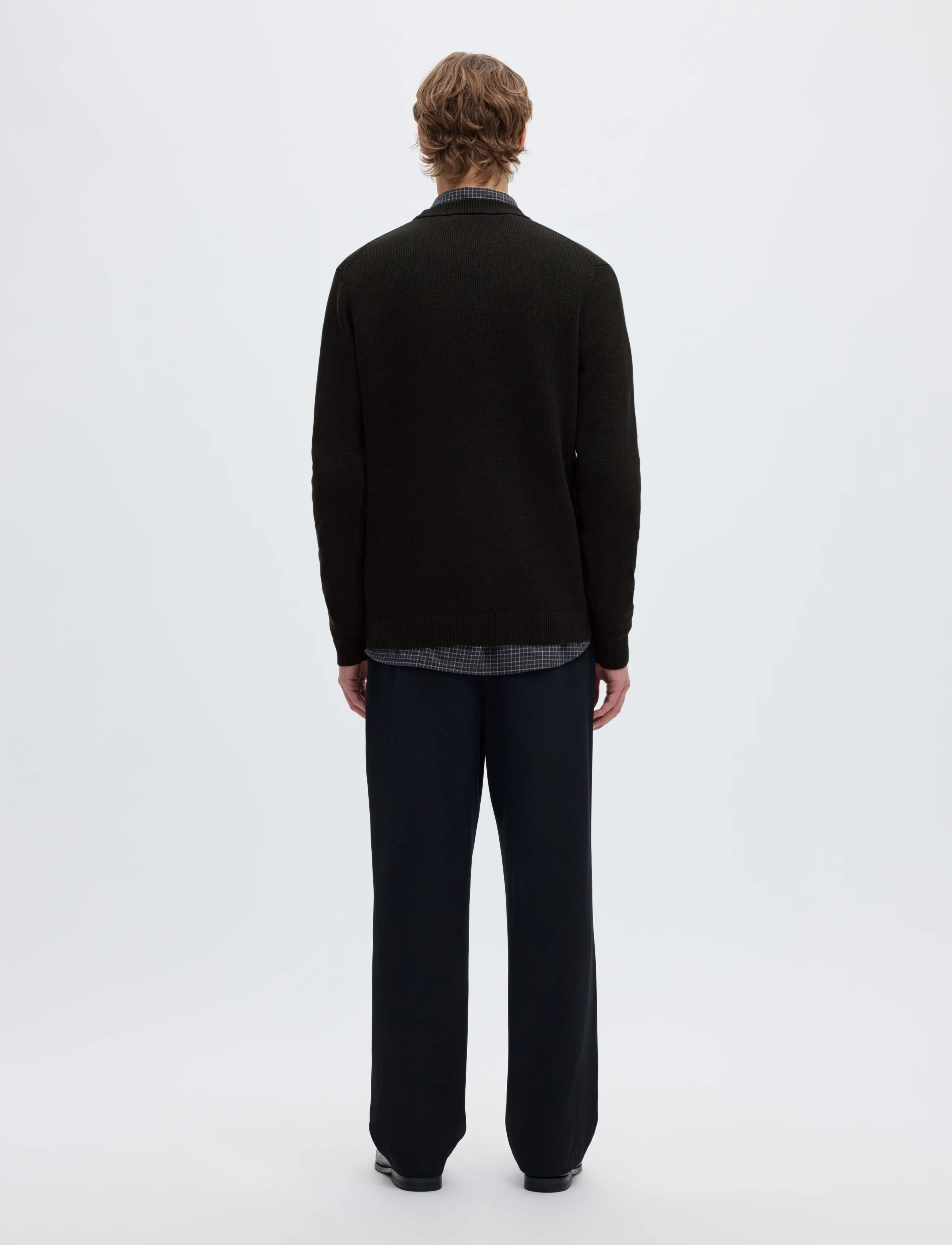 Selected Men Slhdane Ls Knit Structure Crew Neck Stickade tröjor herr – bild 6