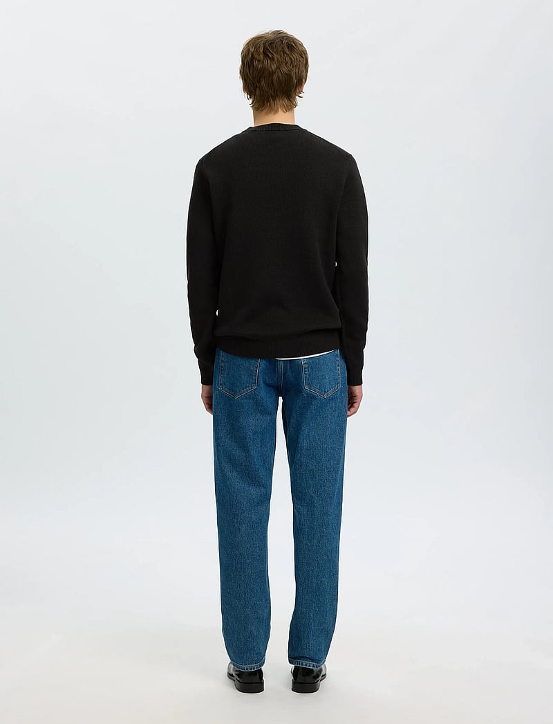 Selected - SLMDANE LS KNIT STRUCTURE CREW NECK NOOS - rund hals - black - 3