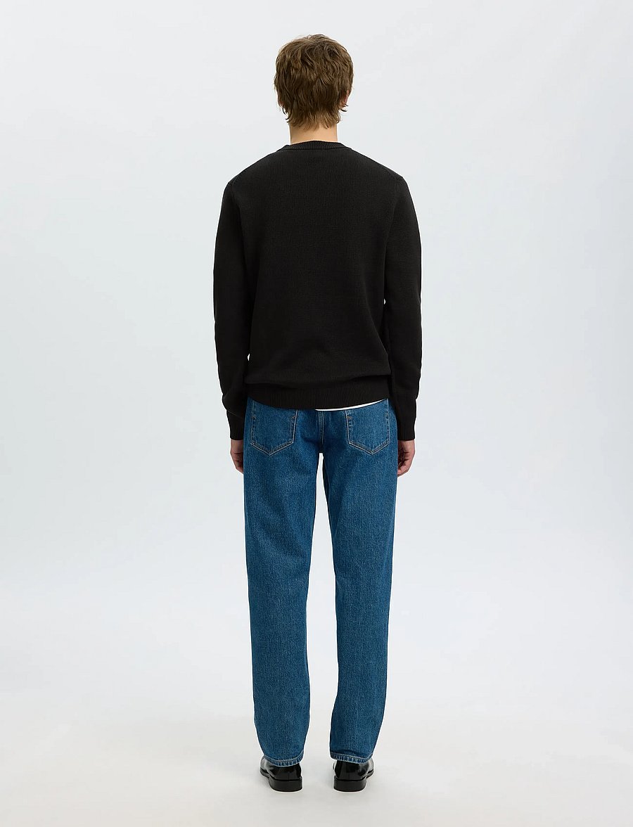 Selected - SLMDANE LS KNIT STRUCTURE CREW NECK NOOS - rundhals - black - 3