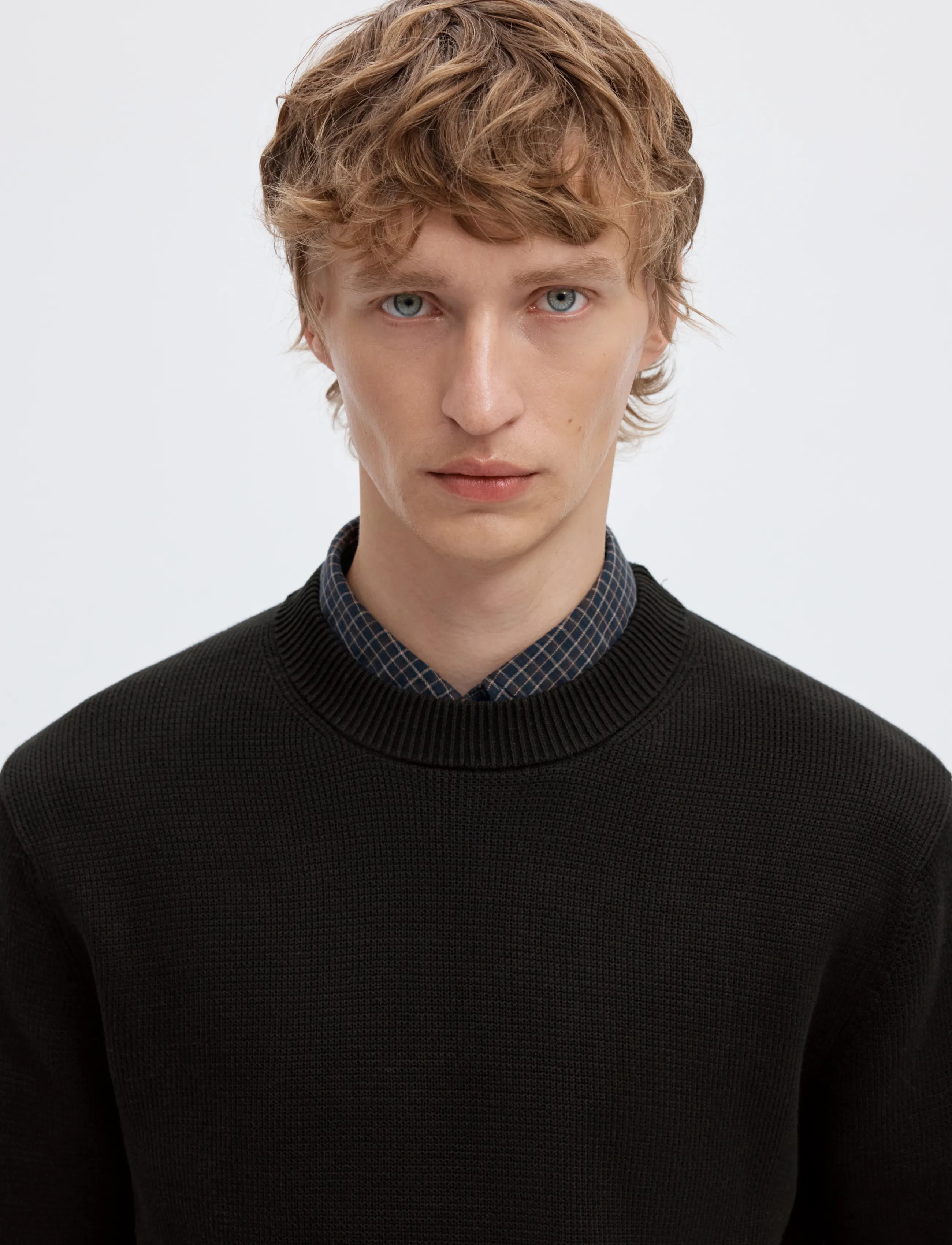 Selected Men Slhdane Ls Knit Structure Crew Neck Stickade tröjor herr – bild 8