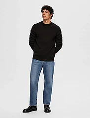 Selected Homme - SLHDANE LS KNIT STRUCTURE CREW NECK NOOS - knitted round necks - black - 7