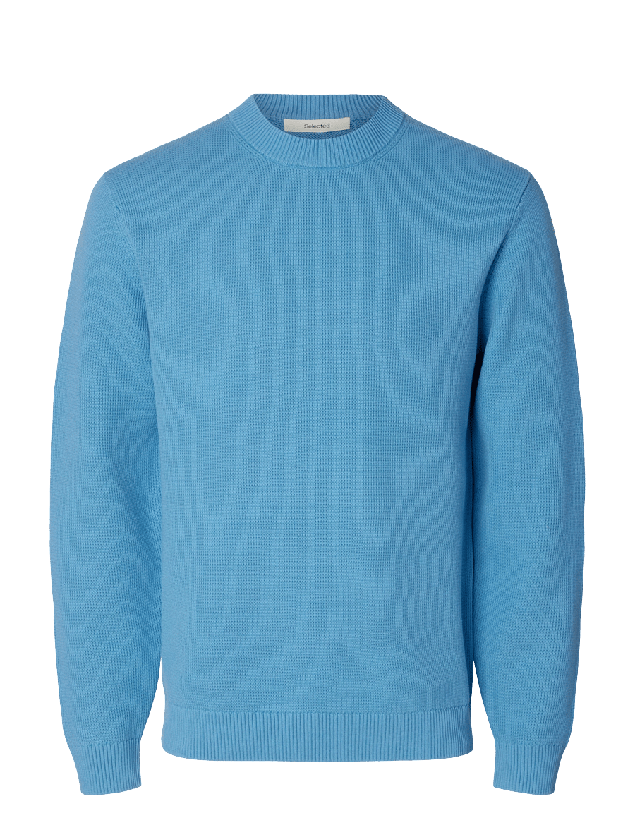 Selected - SLMDANE LS KNIT STRUCTURE CREW NECK NOOS - rund hals - blissful blue - 1