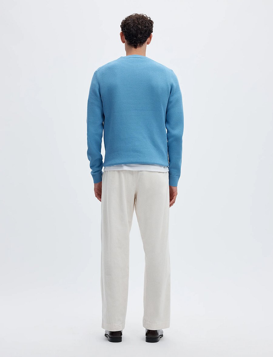 Selected - SLMDANE LS KNIT STRUCTURE CREW NECK NOOS - rund hals - blissful blue - 2