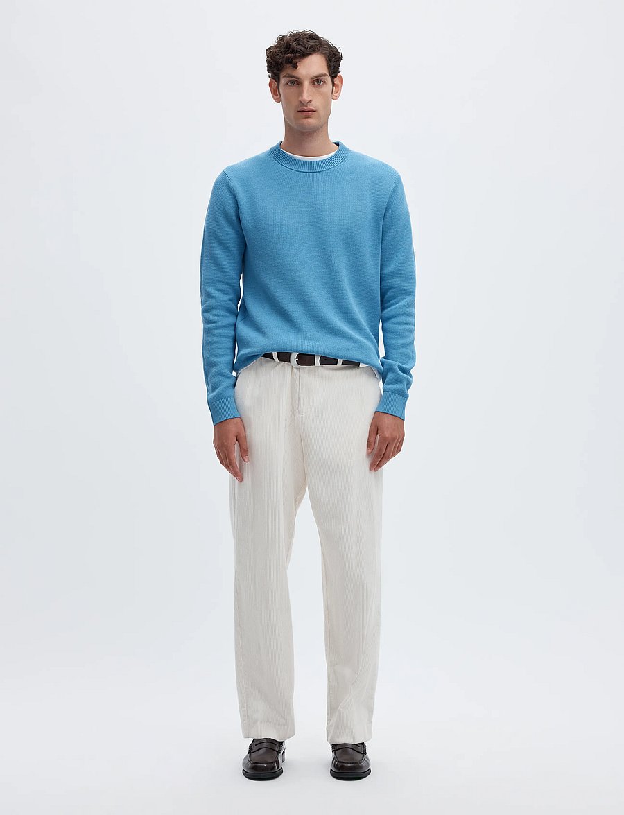 Selected - SLMDANE LS KNIT STRUCTURE CREW NECK NOOS - rund hals - blissful blue - 3
